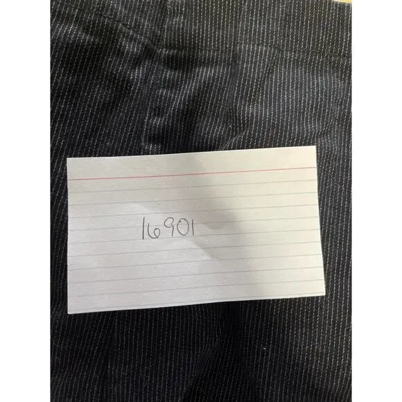 Croft and Barrow pants trousers slacks women's 16 petite 16p black w pinstripe - Picture 12 of 14